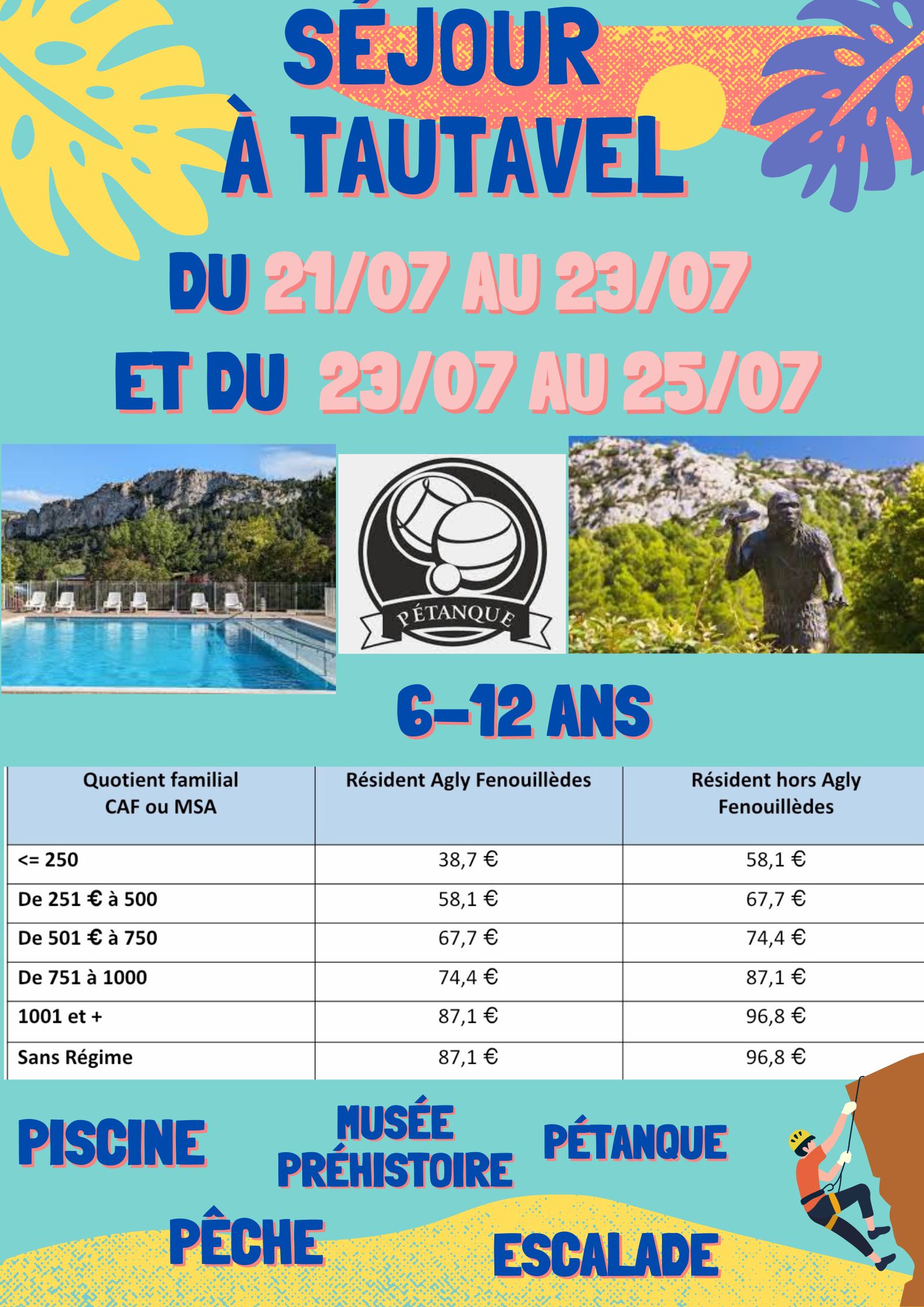 You are currently viewing OFFRE 6/12 ANS MINI CAMP TAUTAVEL ETE 2025